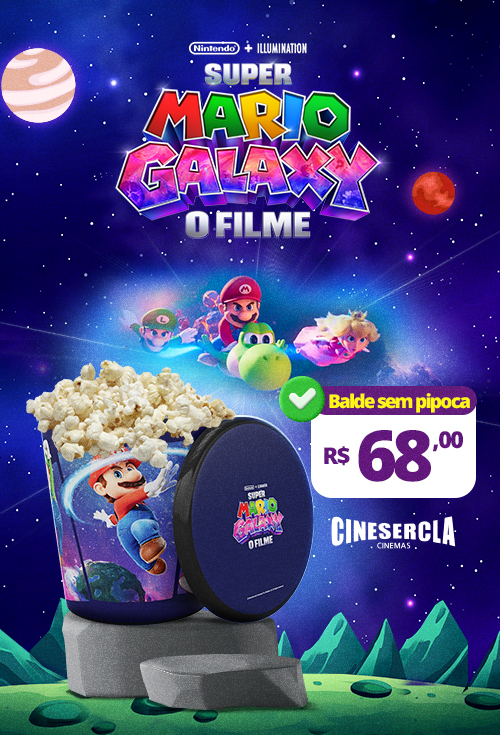 Balde Super Mario Com Pipoca