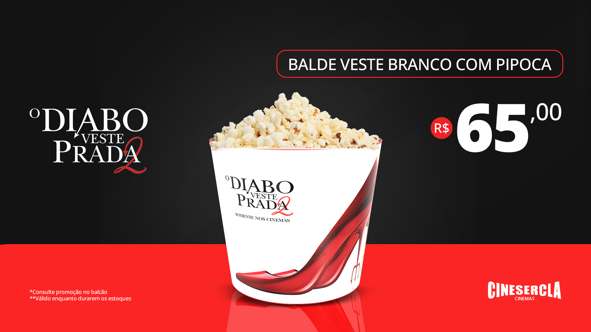 Banner Balde Branco Diabo Veste Prada 2 Com Pipoca