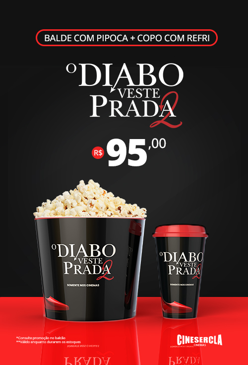 Balde Preto Diabo Veste Prada 2 Com Pipoca