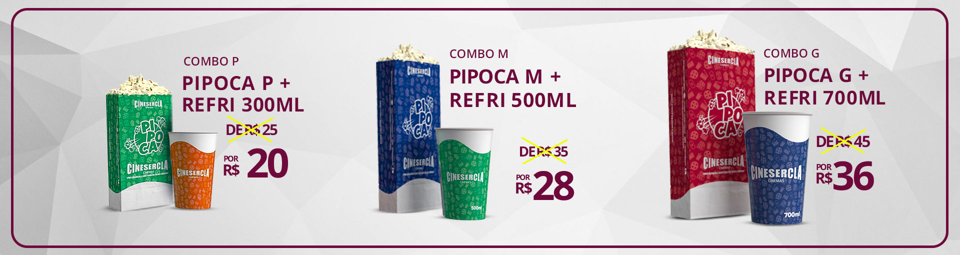Oferta Combos com copo